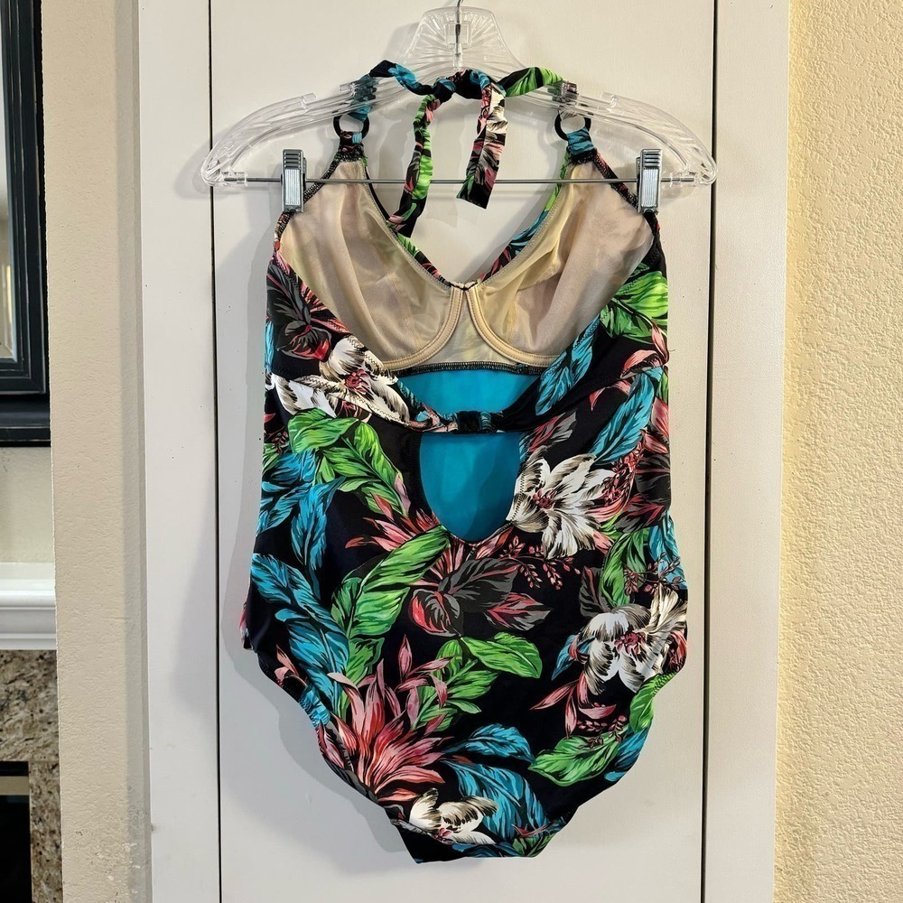 Fantasie Mahe Gathered Plunge Swimsuit Floral Size 34D - Picture 4 of 6